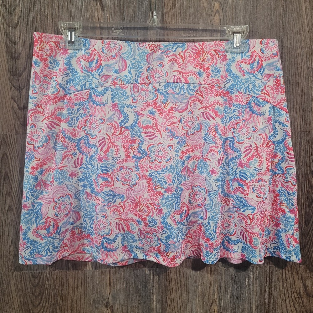 Stella Parker Sport Athletic Skort Sz XL Pink/Blue Floral Golf Tennis Pickleball